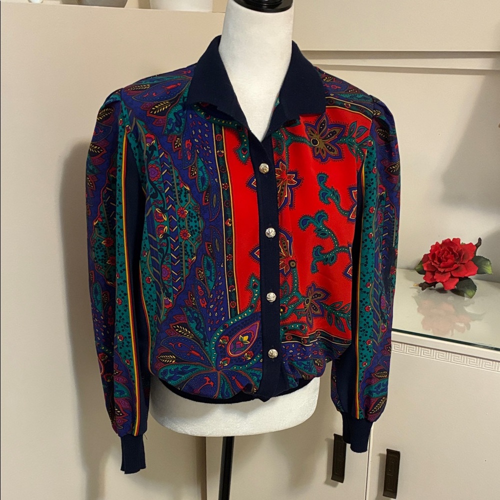 Vintage Colorful Women's Top Size L
